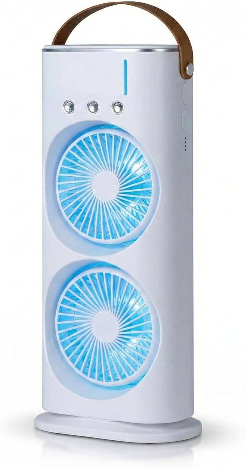 CoolBreeze Dual Fan Mini Air Cooler – Portable, Rechargeable & Powerful Cooling